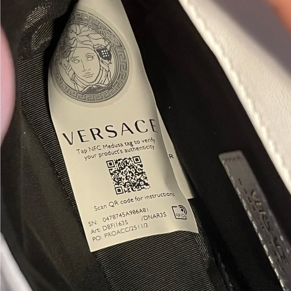 VERSACE WHITE NAPPA LEATHER QUILTED MEDUSA FLAP SHOULDER BAG BRAND NEW - Picture 12 of 16